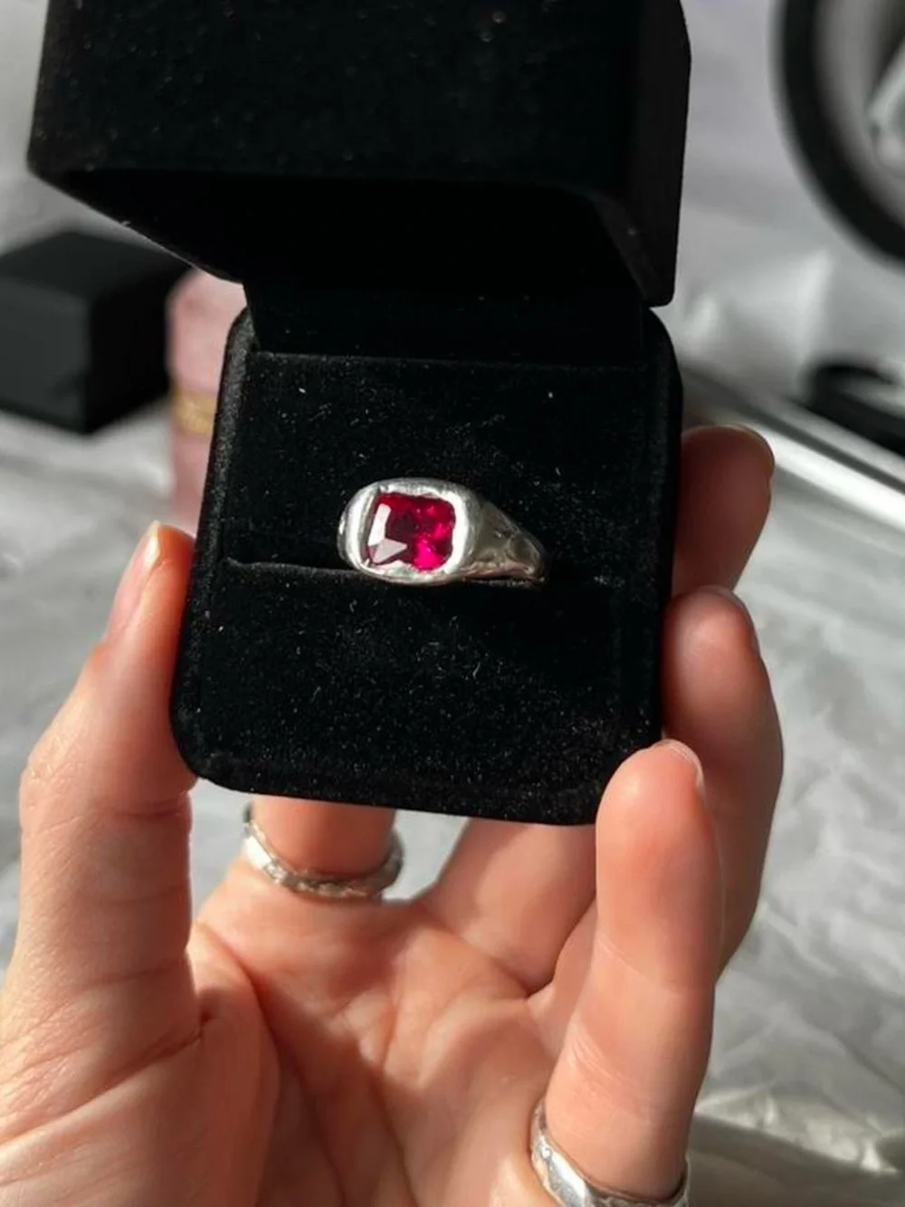 Sterling Silver Ruby Ring